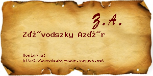 Závodszky Azár névjegykártya